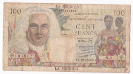 Ile De La Réunion 100 Francs 1960 LA BOURDONNAIS, Alphabet N.1, N° 07905, Pick: #49 - Réunion