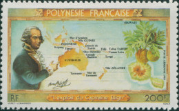 French Polynesia 1983 Sc#C199,SG397 200f Bligh, Map And Breadfruit MNH - Other & Unclassified