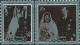 Aitutaki 1972 SG46-47 Silver Wedding MNH - Cookeilanden