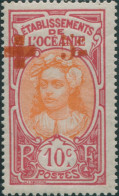 French Oceania 1913 SG40 10c+5c (top) Orange And Red Tahitian Woman MH - Other & Unclassified