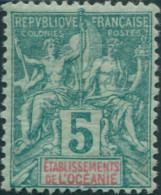 French Oceania 1892 SG4 5c Deep Green And Red On Green Navigation MH - Autres & Non Classés