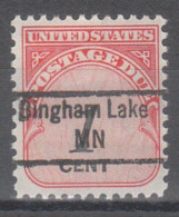 USA Precancel Vorausentwertungen Preo Locals Minnesota, Bingham Lake 843 - Préoblitérés