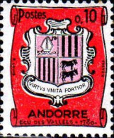 Andorre (F) Poste N** Yv:155 Mi:165 Ecu Des Vallées Virtus Unita Fortior - Unused Stamps