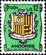 Andorre (F) Poste N** Yv:155A Mi:188 Ecu Des Vallées Virtus Unita Fortior - Nuevos