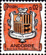 Andorre (F) Poste N** Yv:153B Mi:187 Ecu Des Vallées Virtus Unita Fortior - Ungebraucht