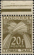 Andorre (F) Taxe N** Yv:39 Mi:39 Epis De Blé Bord De Feuille - Ongebruikt