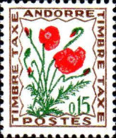 Andorre (F) Taxe N** Yv:48 Mi:48 Coquelicot - Unused Stamps