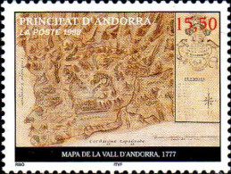 Andorre (F) Poste N** Yv:509 Mi:530 Mapa De La Vall D'Andorra - Unused Stamps