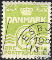 Danemark Poste Obl Yv: 336B Mi:332x Postfrimærke Chiffre Sous Couronne (TB Cachet Rond) - Usati