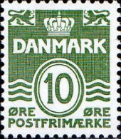 Danemark Poste N** Yv: 336A Mi:328x Postfrimærke Chiffre Sous Couronne - Nuovi