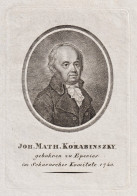 Joh. Math. Korabinszky - Johann Matthias Korabinsky (1740-1811) Topograph Lehrer Schrifsteller Eperies Bratisl - Estampas & Grabados