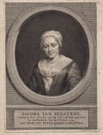 Jacoba Van Selstede - Jacoba Van Selstede (1711-?) Amsterdam Holland / Wife Of Jacob Van Hoorn Woman Frau Port - Stiche & Gravuren