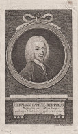 Hermann Samuel Reimarus - Hermann Samuel Reimarus (1694-1768) Hamburg Professor Orientalistik Portrait - Stiche & Gravuren