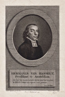 Hermanus Van Hasselt, Predikat Te Amsteldam - Hermanus Van Hasselt (1755-1819) Amsterdam Predikant Preacher Pf - Prints & Engravings