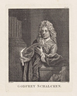 Godfrey Schalcken - Godfried Schalcken (1643-1706) Dutch Artist Painter Maler Peintre Portrait - Prenten & Gravure