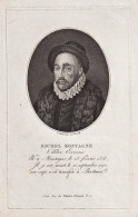 Michel Montagne - Michel De Montaigne (1533-1592) Philosopher Writer Philosoph Portrait - Estampes & Gravures