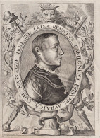 Renatus Cabilonens Princeps Auraicae... - René De Nassau De Chalon (1519-1544), Prince D'Orange Nassau Oranje - Prenten & Gravure