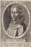 Adamus Sasbout - Adam Sasbout (1516-1553) Author University Leiden Franziskaner Professor Portrait Wappen Coat - Estampes & Gravures