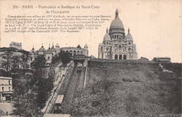 75-PARIS FUNICULAIRE ET BASILIQUE DU SACRE CŒUR DE MONTMARTRE-N°T5159-A/0237 - Sonstige & Ohne Zuordnung