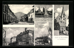 AK Dossenheim Bei Heidelberg, Evangelische Kirche, Kriegerdenkmal Mit Kapelle, Schulhaus  - Heidelberg
