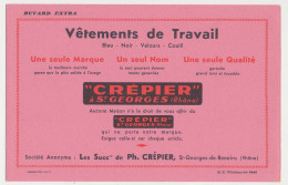 Buvard 20.9 X 13.4 Vêtements De Travail CREPIER à St Georges (Rhône) - Vestiario & Tessile