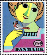 Danemark Poste N** Yv: 859 Mi:855 Bjorn Wiinblad Portrait D'une Fille Avec Un Oiseau - Ongebruikt