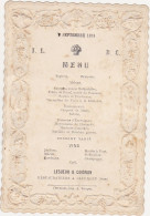 Ancien Menu / 1874 / LESUEUR & COIGNON Restaurateurs à Clermont (Oise) - Menú