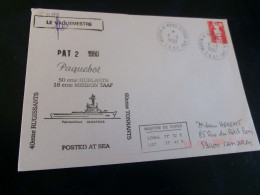 BELLE ENVELOPPE  "du PATROUILLEUR ALBATROS...18E MISSION TAAF"..CACHET MARTIN DE VIVIES ST PAUL 11-3-1990 - Brieven En Documenten
