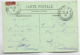 N° 138 REPLIE CARTE OBL TIMBRE A DATE ENTREPOT DE JUVISY S/ ORGE 12.7.1915 * - Correo Ferroviario