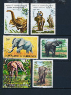 6 Timbres Oblitérés VIÊT NAM  BURUNDI   LAOS   Eléphant  XI-11 - Elefanti