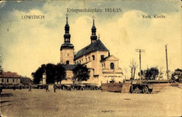 CPA Lowicz Lowitsch Polen, Katholische Kirche, Kriegsschauplatz 1914 - Polonia