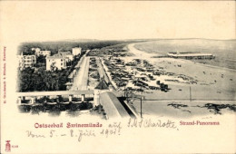 CPA Świnoujście Swinemünde Pommern, Strand, Panorama - Pommern