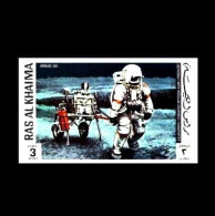 Ras Al Khaima: 'Apollo-14 Space Flight & Lunar Landing – Astronaut Al Shepard, 1972', Mi. 705U; Yv. PA.71D ND ** - Asia