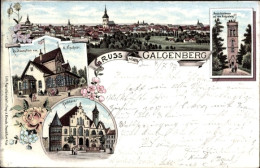 Lithographie Hildesheim In Niedersachsen, Gesamtansicht, Galgenberg, Aussichtsturm, Restaurant, Rathaus - Other & Unclassified