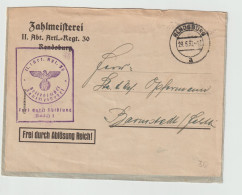 German Feldpost Before WW2: II. Abt./Artillerie Regiment 30 In Rendsburg Posted Rendsburg 29.5.1937 - Reused Cover Marke - Militaria