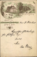  Lithographie Stecklenberg Thale Im Harz, Gebirgshotel Stecklenberg, 1892 - Autres & Non Classés