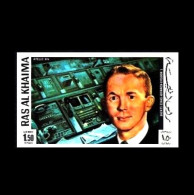 Ras Al Khaima: 'Apollo-14 Space Flight & Lunar Landing – Astronaut Stu Roosa', Mi. 703U; Yv. PA.71B ND ** - Asia