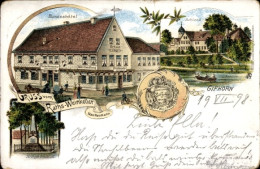 Lithographie Gifhorn In Niedersachsen, Hotel Ratsweinkeller, Bundeshotel, Schloss - Other & Unclassified
