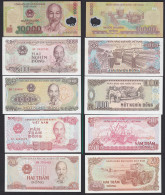 Vietnam  200 - 10.000 Dong 5 Banknoten UNC (1)    (17886 - Altri – Asia