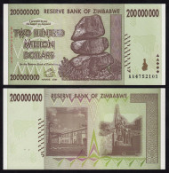 Simbabwe - Zimbabwe 200 Millionen Dollars 2008 Pick 81 UNC   (17900 - Altri – Africa