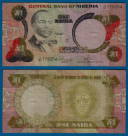 Nigeria 1 Naira Banknote Pick 23b Etwa VF (3)   (18177 - Altri – Africa
