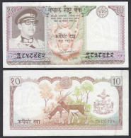 Nepal - 10 Rupees Banknote (1974) Pick 24a Sig.11 VF (3)  (25683 - Andere - Azië