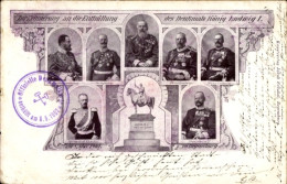 CPA Regensburg, Denkmal Roi Ludwig I., Enthüllung 1902, Prinzregent Luitpold, Duc Karl Theodor - Koninklijke Families