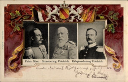 Gaufré Passepartout CPA Grand-duc Friedrich Von Baden, Erbgroßherzog Friedrich, Prince Max - Familles Royales