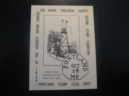 PORTLAND Maine 1950 Observatory Exhibition Poster Stamp Vignette USA Label - Sonstige & Ohne Zuordnung