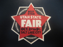 SALT LAKE CITY Utah State Fair Agriculture Poultry Poster Stamp Vignette USA Label - Altri & Non Classificati
