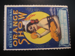SAN BERNARDINO California 1917 Orange Show Poster Stamp Vignette USA Label - Otros & Sin Clasificación