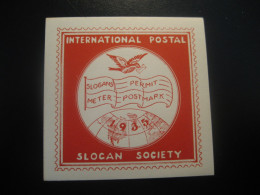 SLOGAN SOCIETY 1935 Meter Postmark Poster Stamp Vignette USA Label - Autres & Non Classés