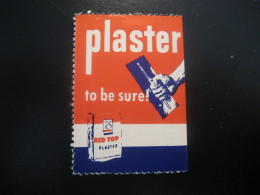 PLASTER To Be Sure Red Top Poster Stamp Vignette USA Label - Altri & Non Classificati