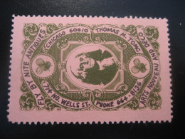 CHICAGO Antiques Art Nouveau Deco Poster Stamp Vignette USA Label - Autres & Non Classés